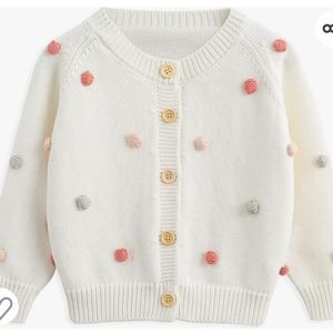 Simplee Kids Baby Girl Sweater with Pom Poms.